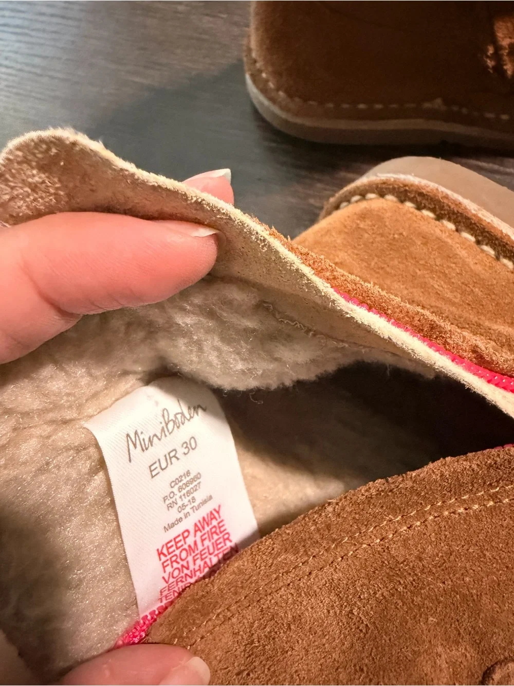 Mini Boden Brown Suede Kids Boots with Pink Zipper